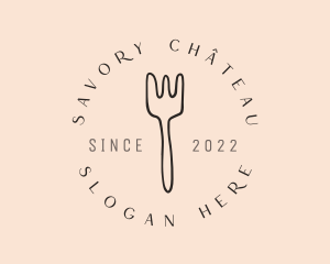 Dinnerware Fork Dining logo design