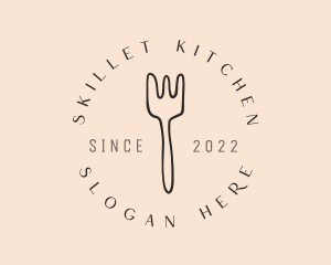 Dinnerware Fork Dining logo design