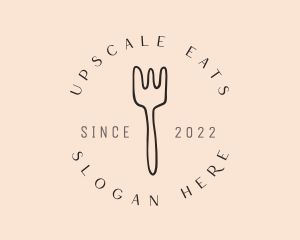 Dinnerware Fork Dining logo design