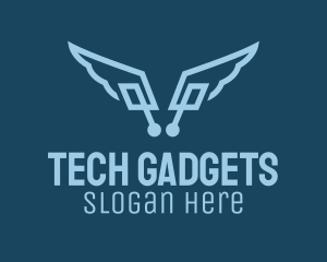 Digital Tech Wings  logo design