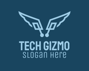 Digital Tech Wings  logo design