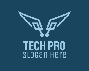 Digital Tech Wings  logo design