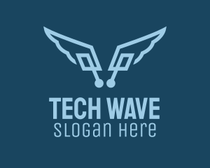 Digital Tech Wings  logo design