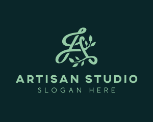 Green Plant Letter A logo design