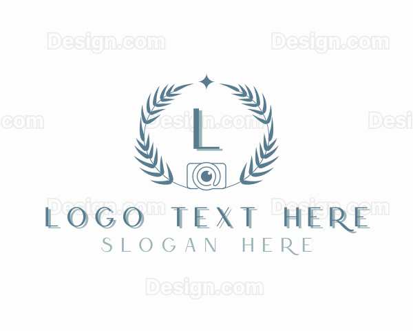 Camera Photography Wreath Logo