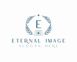 Camera Photography Wreath logo design