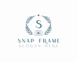 Camera Photography Wreath logo design