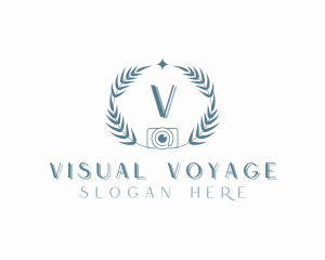 Camera Photography Wreath logo