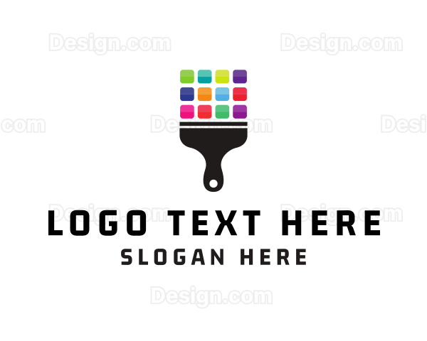 Colorful Paint Brush Logo