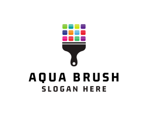 Colorful Paint Brush logo design