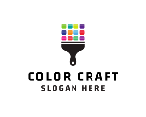 Colorful Paint Brush logo