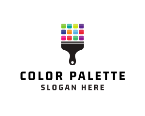 Colorful Paint Brush logo design