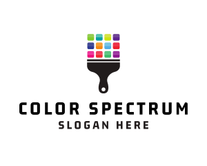 Colorful Paint Brush logo design