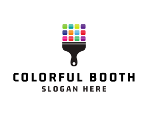 Colorful Paint Brush logo design