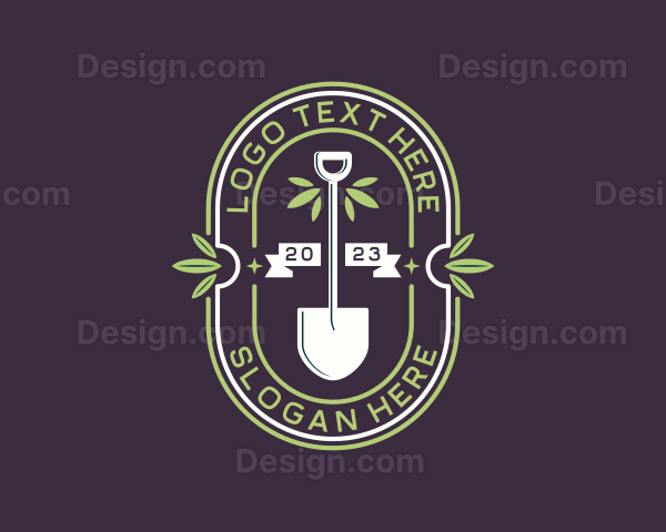 Shovel Gardener Landscaping Logo