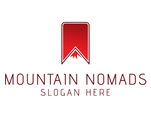 Bookmark Library Mountain logo design