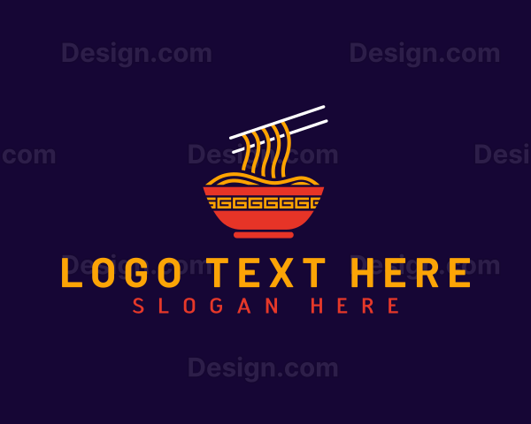 Noodle Chopsticks Bowl Logo