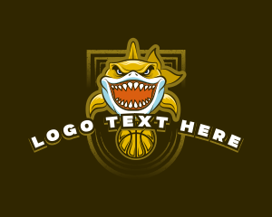Basketball Varsity Shark logo design