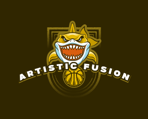 Basketball Varsity Shark logo design