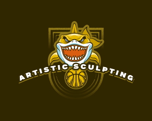 Basketball Varsity Shark logo design