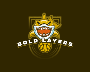 Basketball Varsity Shark logo design