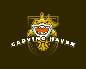 Basketball Varsity Shark logo design