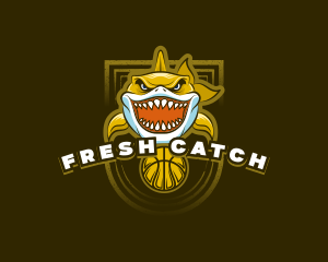 Basketball Varsity Shark logo design