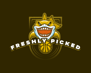 Basketball Varsity Shark logo design