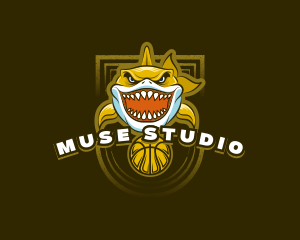 Basketball Varsity Shark logo design