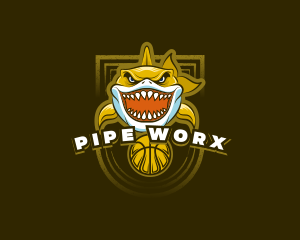 Basketball Varsity Shark logo design