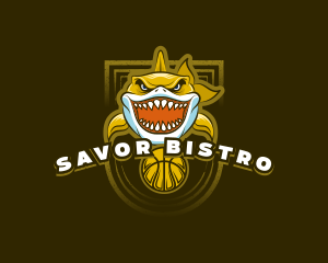 Basketball Varsity Shark logo design