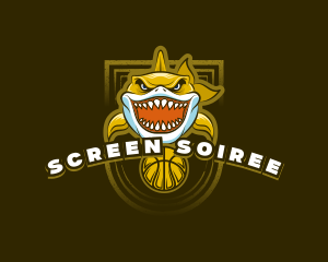 Basketball Varsity Shark logo design