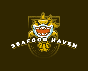 Basketball Varsity Shark logo design