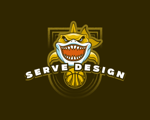 Basketball Varsity Shark logo design