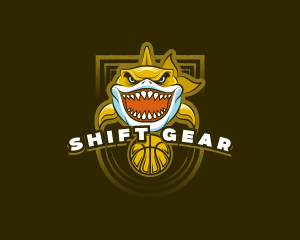 Basketball Varsity Shark logo design