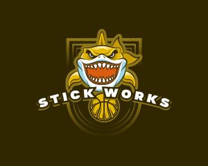 Basketball Varsity Shark logo design