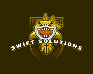 Basketball Varsity Shark logo design