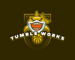 Basketball Varsity Shark logo design