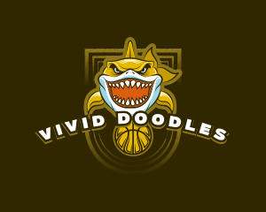 Basketball Varsity Shark logo design