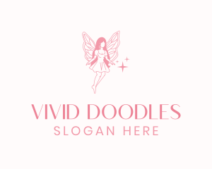 Pink Fairy Woman logo design