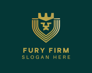 Crown Lion Shield Firm logo design