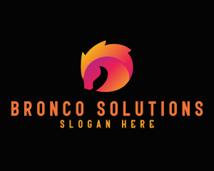Gradient Horse Bronco logo