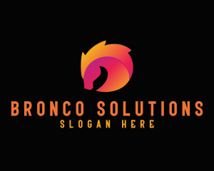 Gradient Horse Bronco logo design