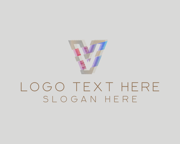 Gradient Glitch Letter V logo