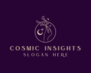 Beauty Cosmic Floral Hand  logo design