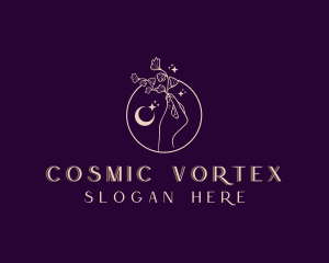 Beauty Cosmic Floral Hand  logo design