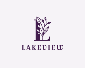 Natural Plant Letter L logo design