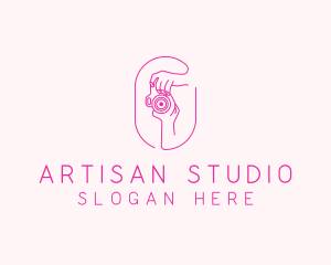 Pink Camera Photographer logo design