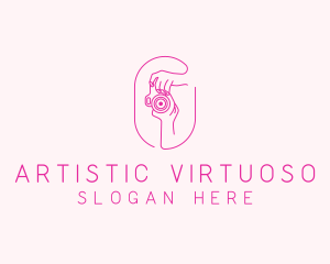 Pink Camera Photographer logo design