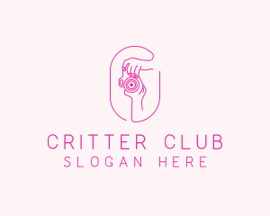 Pink Camera Photographer logo design